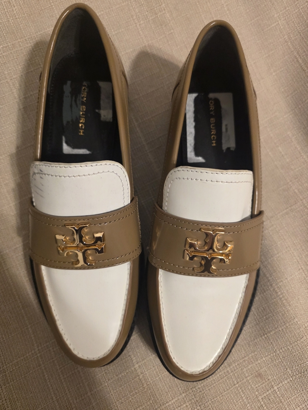 Tory Burch Mini Everly Chunky Loafers Women Size 6 M White Leather Platform NEW